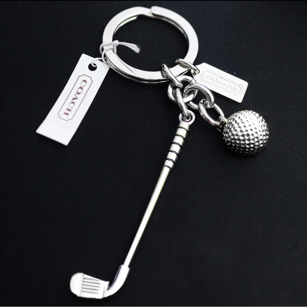 Coach Silver Golf Club Key Fob
